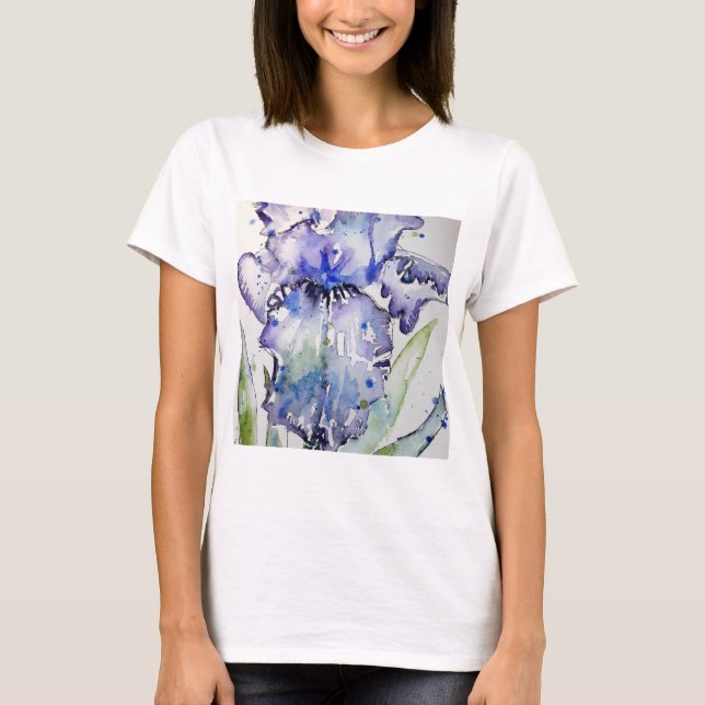 Blue Iris Blume Art Collection T-Shirt (Vorderseite)