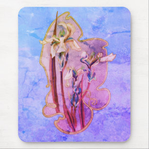 Blue Iris Blume Art Mousepad
