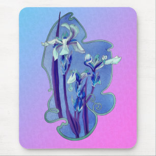 Blue Iris Blume Art Mousepad
