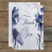 Blue Iris Blume Blue Modern Dankeschön Karte