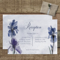 Blue Iris Blume Blue Modern Empfang Card