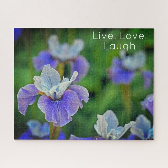 Blue Iris Blume Botanisches Fotorätsel (Horizontal)