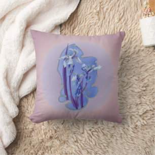 Blue Iris Blume Kissen