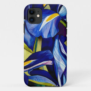 Blue Iris Blume Original Aquarellmalerei Case-Mate iPhone Hülle