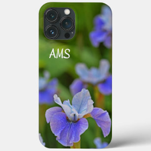 Blue Iris Blume Portrait Personalisierte Initialen Case-Mate iPhone Hülle