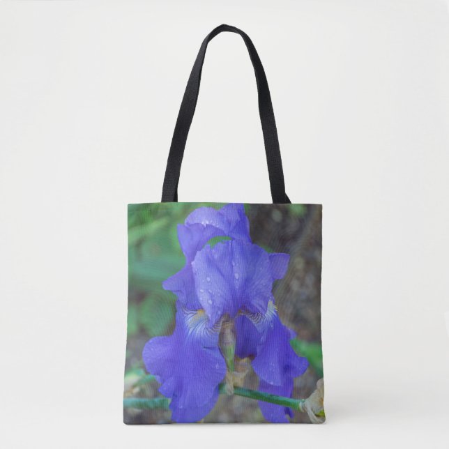 Blue Iris Blume Tote Beutel Tasche (Vorderseite)
