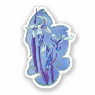 Blue Iris floral Art Aufkleber