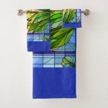 Blue Iris Floral gesteinigtes Set