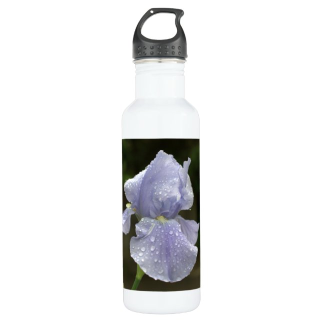 Blue Iris Floral Trinkflasche (Vorderseite)