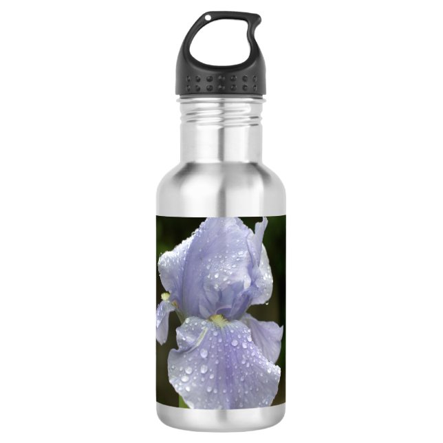 Blue Iris Floral Trinkflasche (Vorderseite)