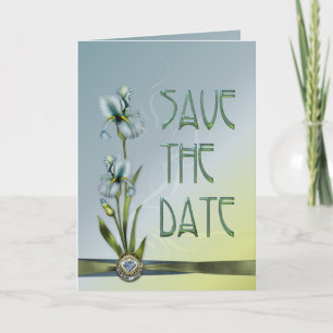 Blue Iris Hochzeit Termin-Vorankündigung Einladung