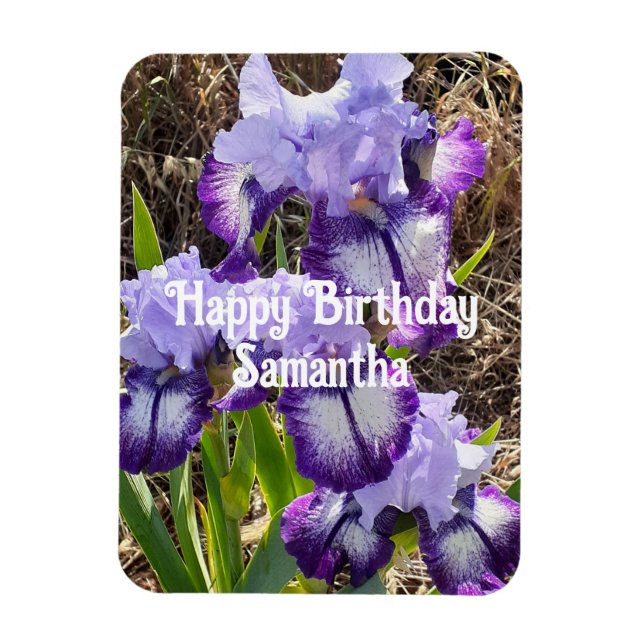 Blue Iris Irish Blume Blume Bluoral Birthday Magnet (Vertikal)