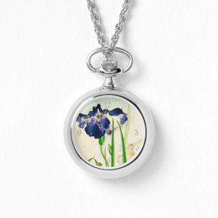 Blue Iris - Japanischer Aquarelldruck Armbanduhr