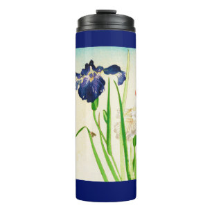 Blue Iris Japanischer Aquarelldruck Thermosbecher