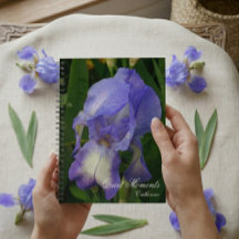 Blue Iris Macro Photo Personalized Notebook Journa