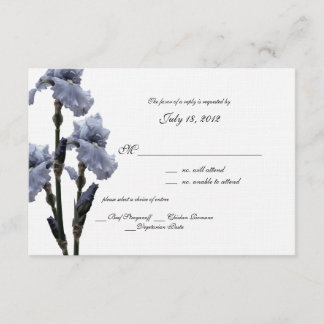 Blue Iris Response Card RSVP Karte