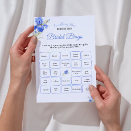 Blue Iris Something Blue Bridal Shower Game Bingo Einladung