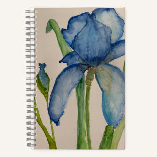 Blue Iris Spiral Notebook Notizbuch