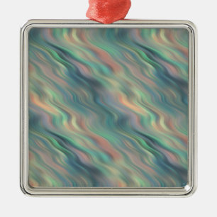 Blue Iris Wavy Texture Ornament Aus Metall