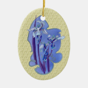 Blue Irises Blume Art Ornament