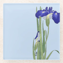 Blue Irises von Ohara Koson Glasuntersetzer