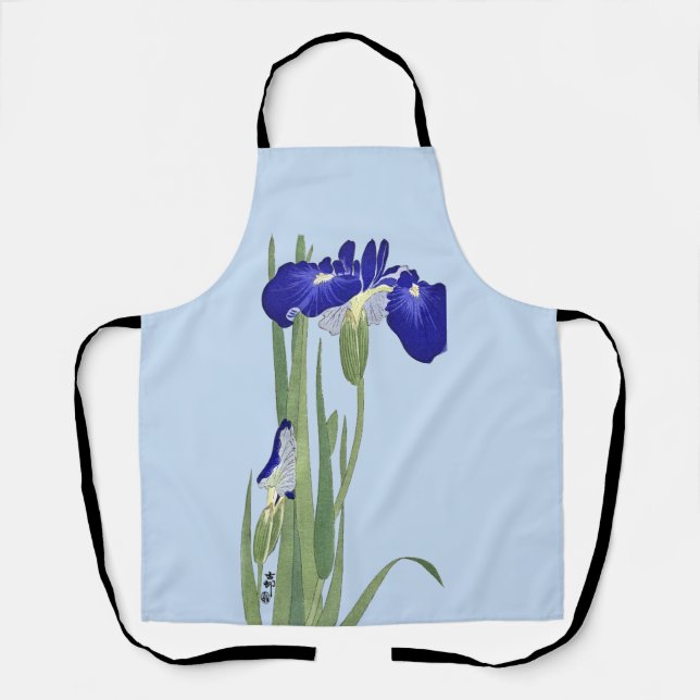 Blue Irises von Ohara Koson Schürze (Vorderseite)