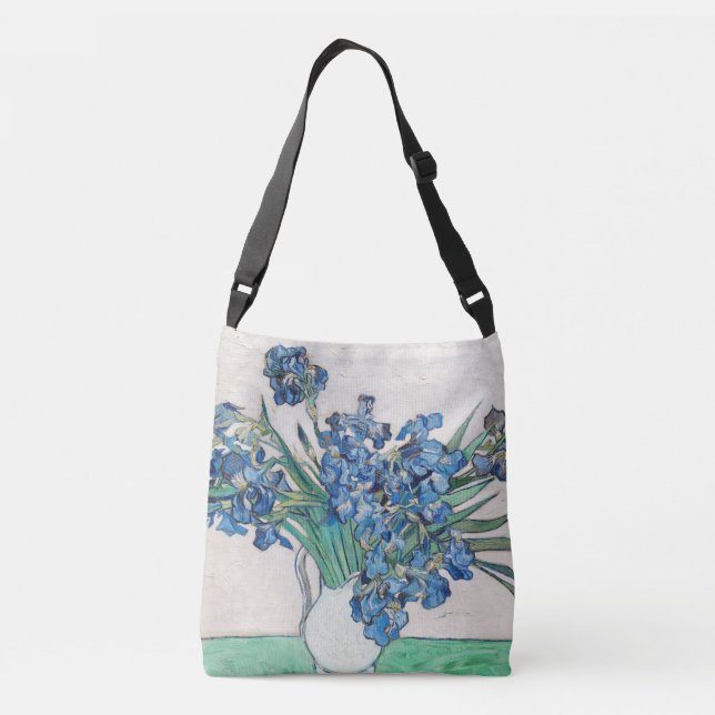 Blue Irises von Vincent Van Gogh Fine Art Tragetaschen Mit Langen Trägern (Rückseite)
