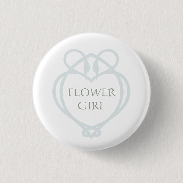Blue Irish Celtic Swan Liebe kennt Blume Girl Button (Vorderseite)