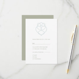 Blue Irish Celtic Swan Liebe Knot Wedding RSVP Car Karte