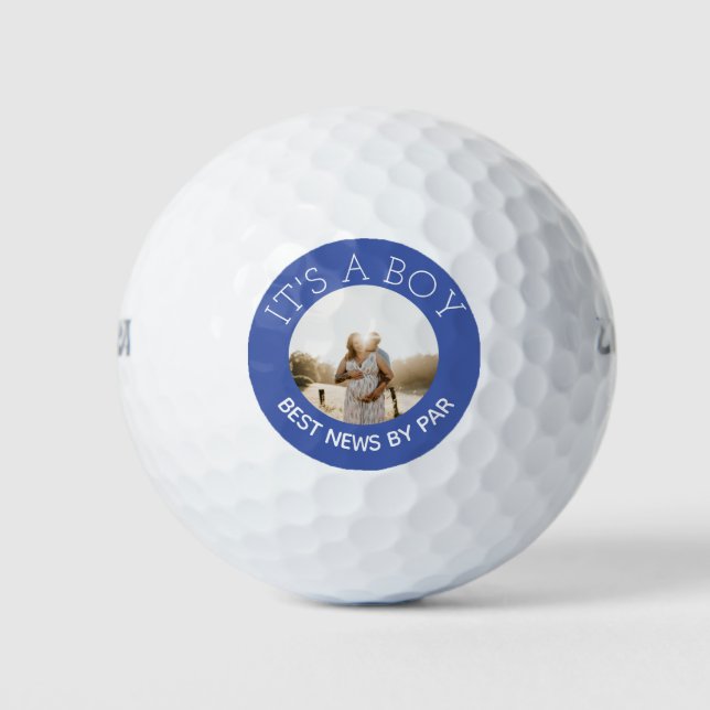 Blue It a Boy Gender enthüllt Foto Golf Balls Golfball (Vorderseite)