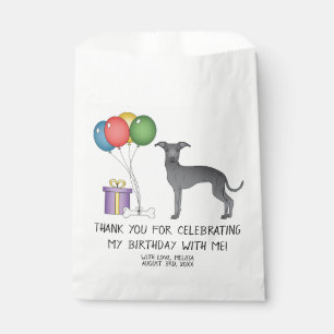 Blue Italian Greyhound Cartoon Dog Birthday Geschenktütchen