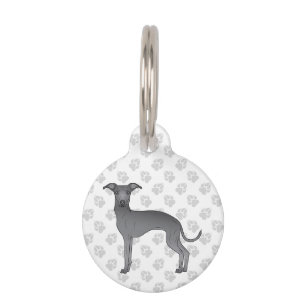 Blue Italian Greyhound Niedlich Cartoon Dog Haustiermarke