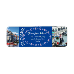Blue Italy Canal Venice Rome Rücksendeadresse Labe