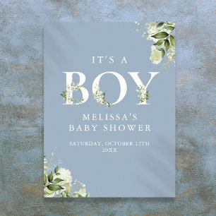 Blue its a Boy Greenerenery Baby Duschzeichen Poster