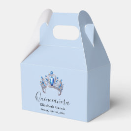 Blue & Ivory Floral Quinceñera Geschenkschachtel