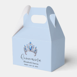 Blue & Ivory Floral Quinceñera Geschenkschachtel