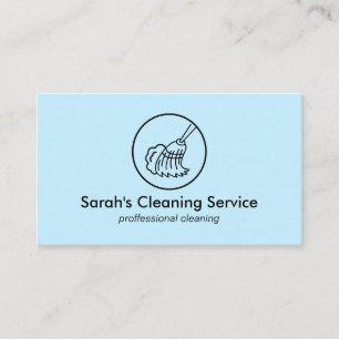 Blue Janitorial Broom Zuhause House Reinigung Visitenkarte