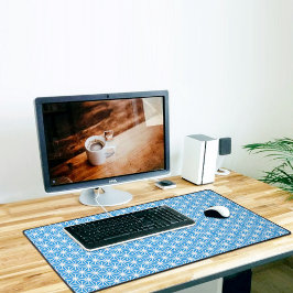 Blue Japanese Pattern Desk Mat Schreibtischunterlage