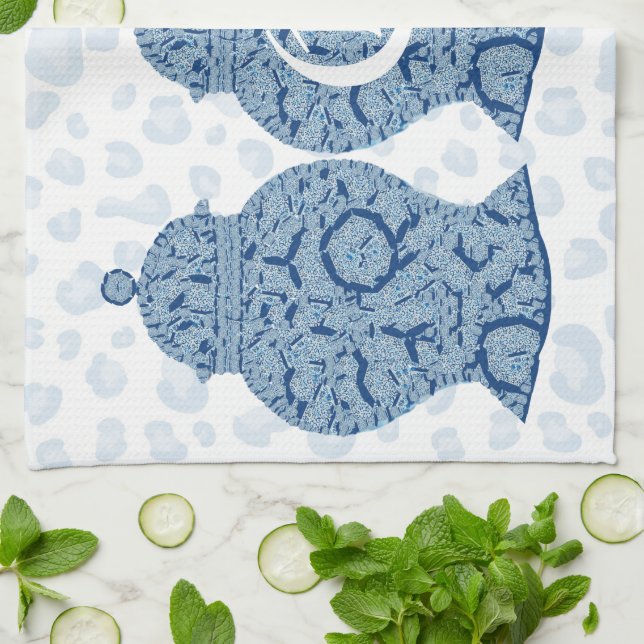 Blue Jar Ginger Jars Mosaic Geschirrtuch (Gefaltet)