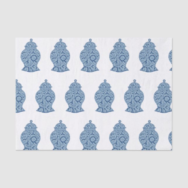 Blue Jar Ginger Jars Mosaic Wrapping Paper Seidenpapier (Vorderseite)