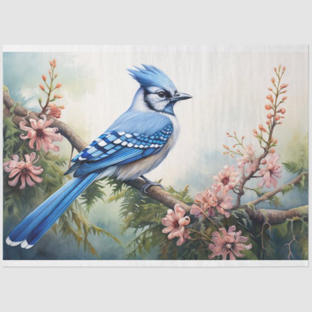 Blue Jay 2 Decoupage Seidenpapier (Vorderseite)