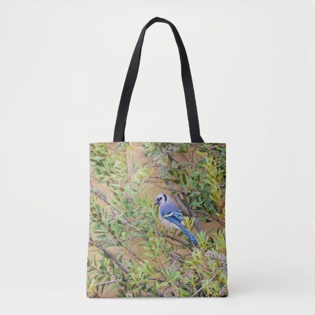 Blue Jay auf der Südwax Myrtle Tote Bag Tasche (Vorderseite)