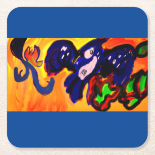 Blue Jay Autumn Gold Magnet Save the Date Rechteckiger Pappuntersetzer