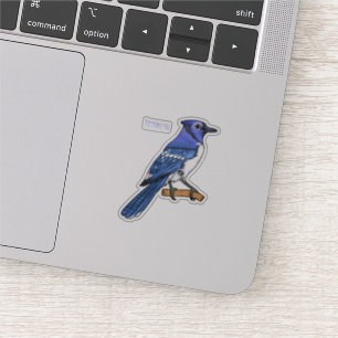 Blue Jay bird Cartoon Aufkleber