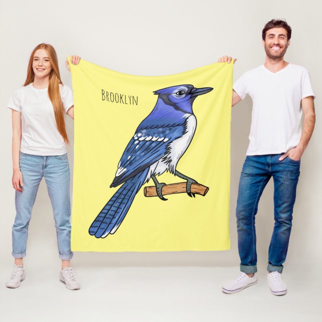 Blue Jay bird Cartoon Fleecedecke (Beispiel)