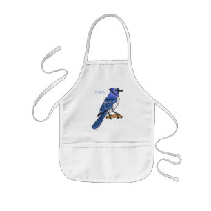 Blue jay bird cartoon illustration  kinderschürze