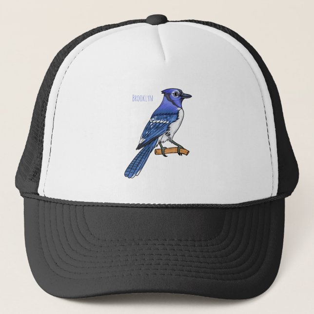 Blue jay bird cartoon illustration truckerkappe (Vorderseite)