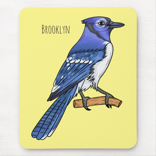 Blue Jay bird Cartoon Mousepad (Vorne)