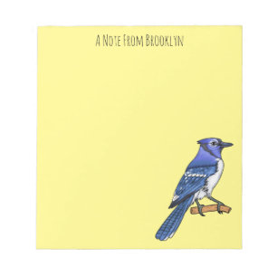 Blue Jay bird Cartoon Notizblock