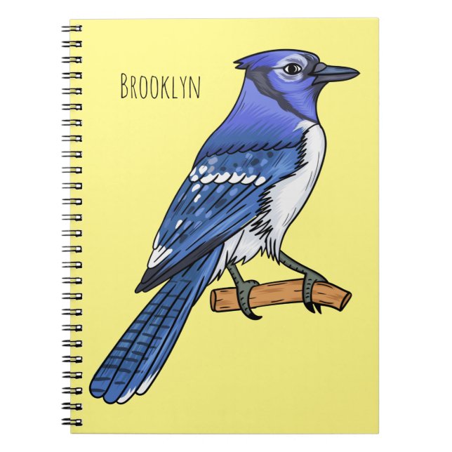 Blue Jay bird Cartoon Notizblock (Vorderseite)
